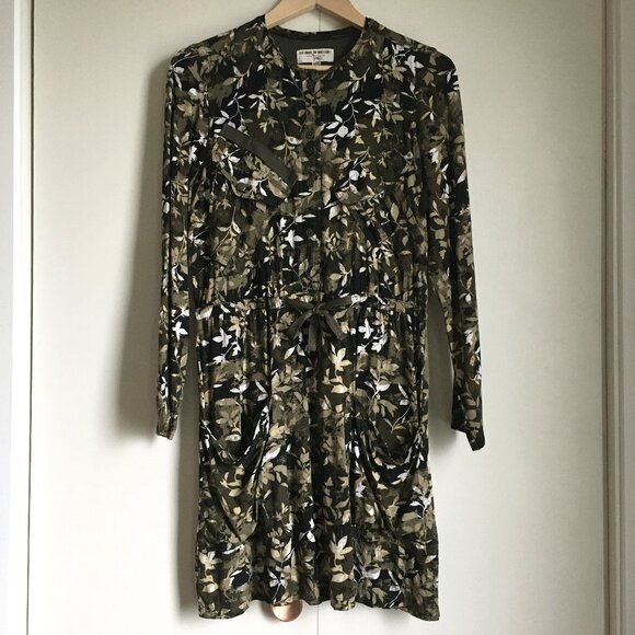 Triple Five Soul NYC Soft Button Down Floral Camo Military Dress - Picture 1 of 16